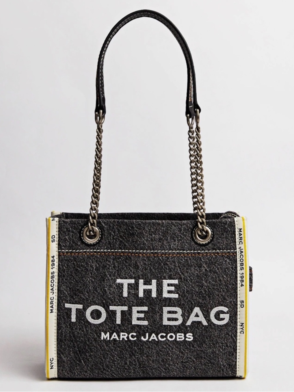 Marc Jacob’s The Denim Chain Medium Black Wash Tote Bag